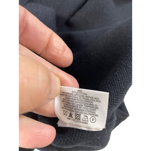 Tory Burch womans Charcoal Gray blue undertones black wool cashmere embelished S - Picture 13 of 13